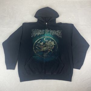 Vintage Fruit of the Loom Cradle of Filth Sweater Mens Extra Large Black Hooded